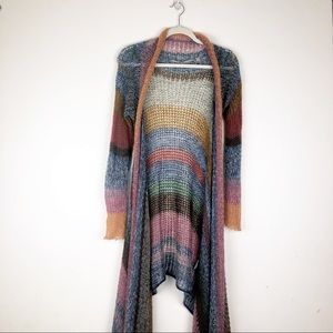 Anthropologie knitted & knotted cardigan shawl M